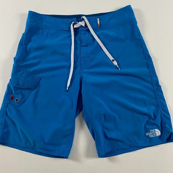 The North Face Board Shorts Size 32 Blue Swim Trunks Shorts Drawstring - Picture 1 of 13